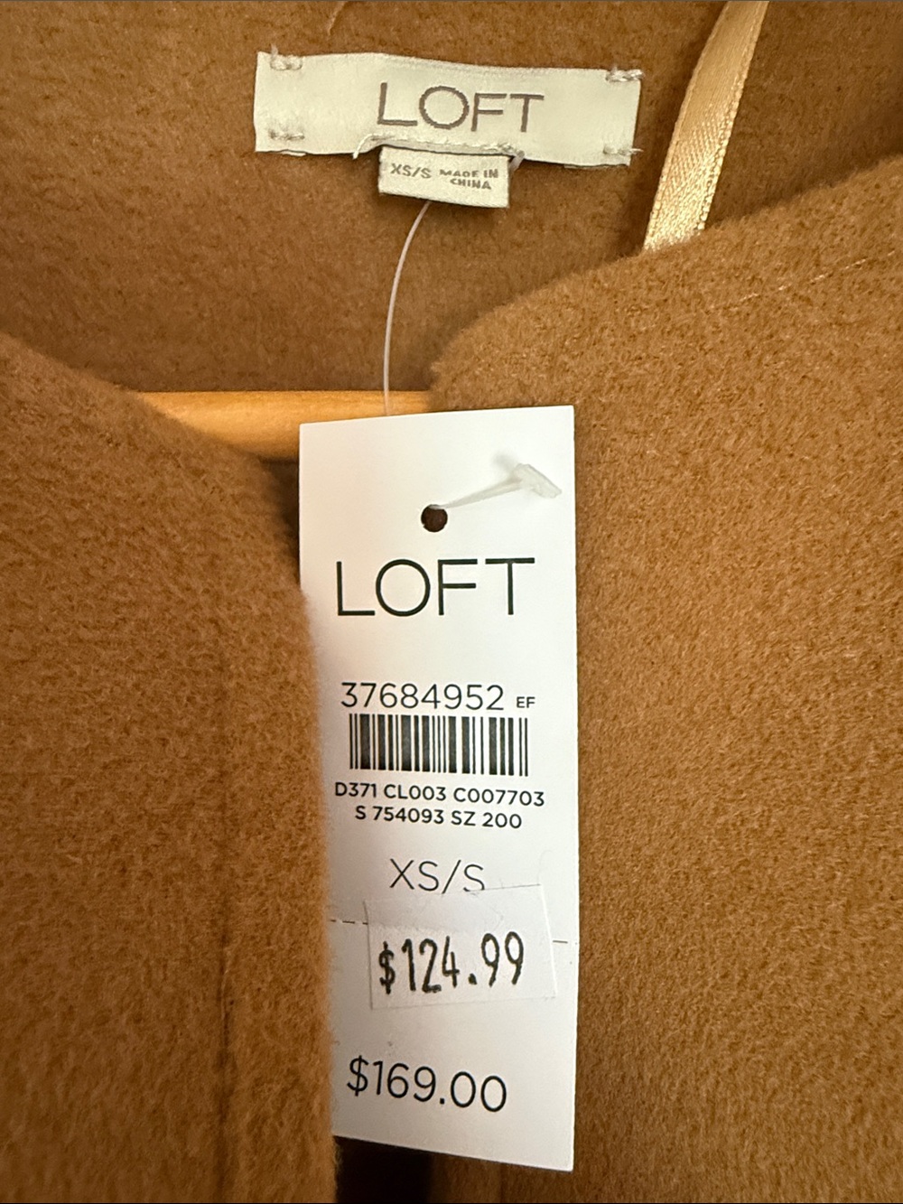 LOFT Camel Brown Long Sleeve Belted Coat - Picture 2 of 5